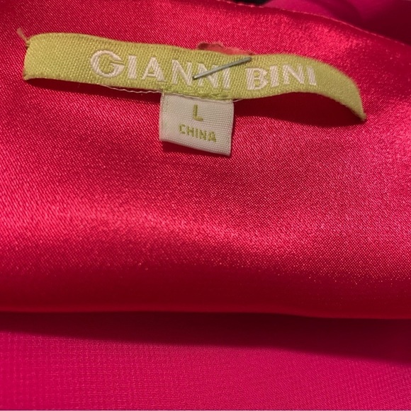 GIANNI BINI HOT PINK AINE Blouson DRESS- SIZE L - Picture 3 of 6